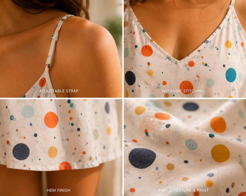Confetti Print Lyocell Chemise Nightdress | Soft Sustainable Sleepwear – Long & Short Variants
