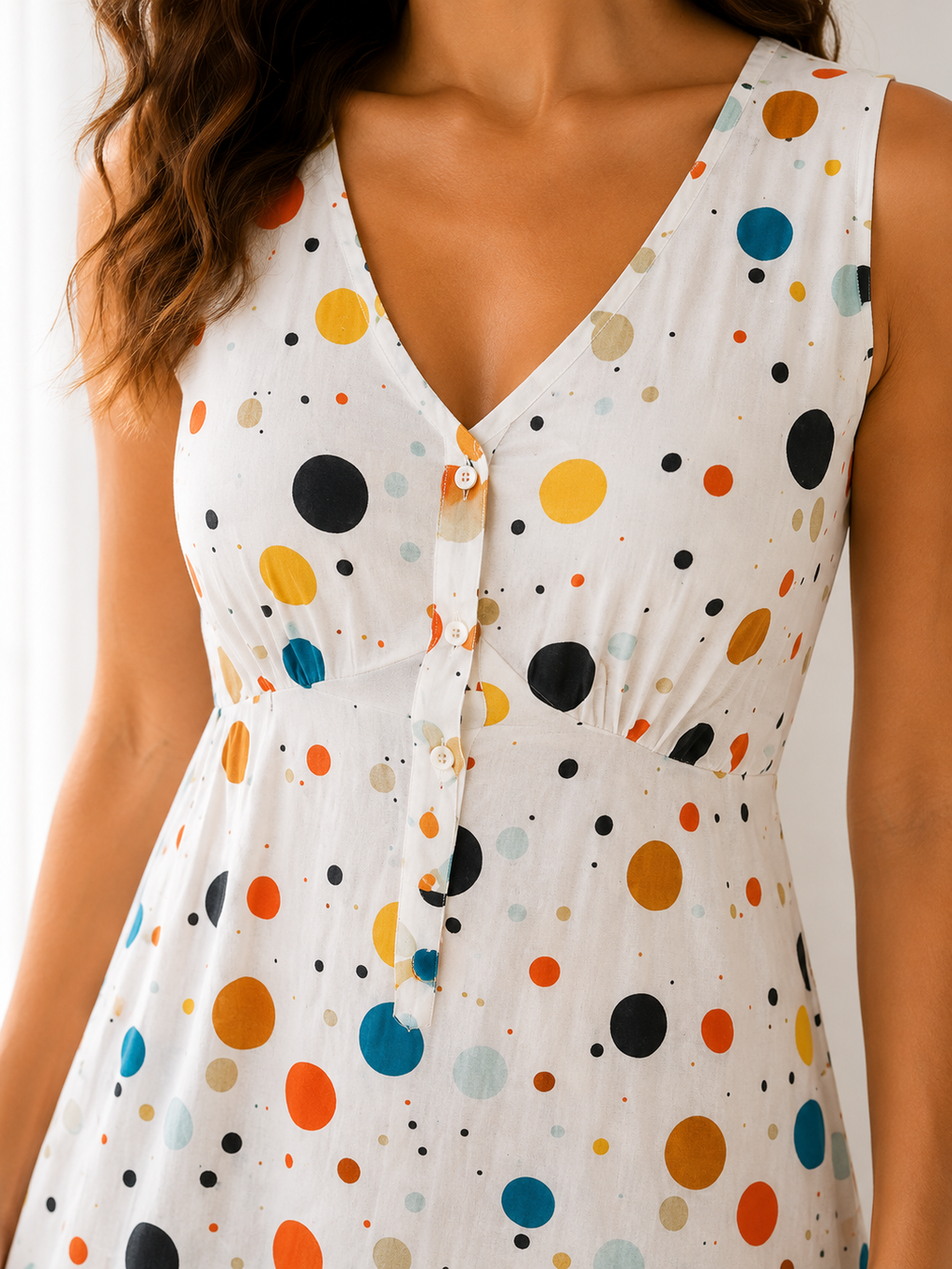 Confetti Print Lyocell Nightdress | Soft Breathable Sustainable Sleep Dress for Women