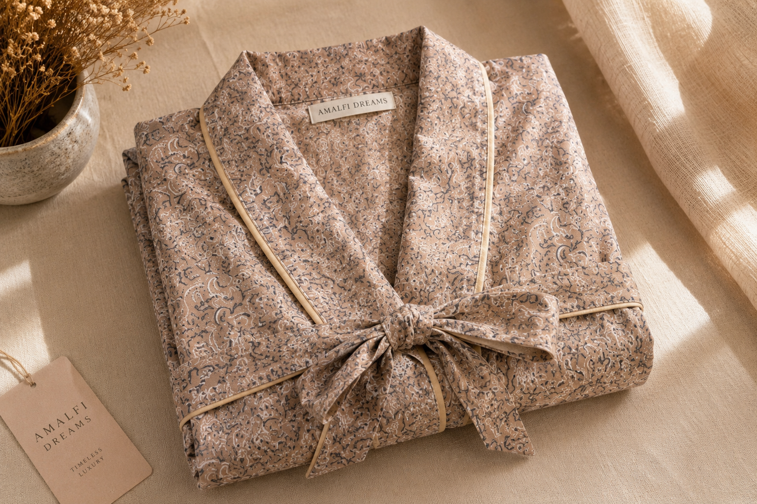 Paisley Lyocell Robe | Luxury Soft Sustainable Dressing Gown – Short & Long Length