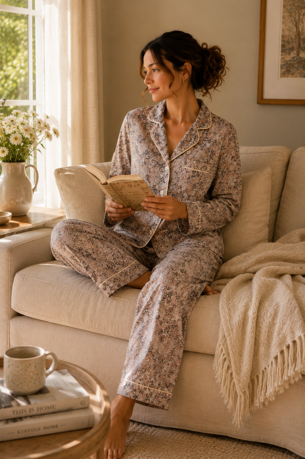 Luxury Lyocell Pajama Set | Classic Paisley Soft Sleepwear | Long & Short Lounge Set