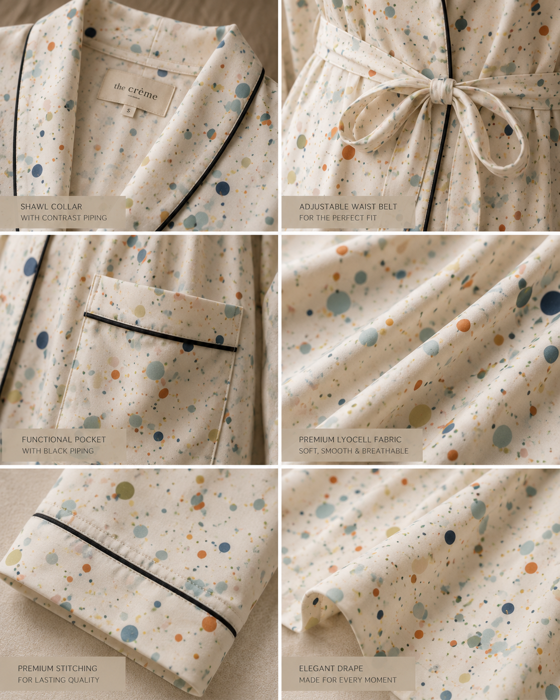 Luxury Lyocell Spa Robe for Women | Soft Sustainable Bathrobe – Long & Short Variants | Gift for Her