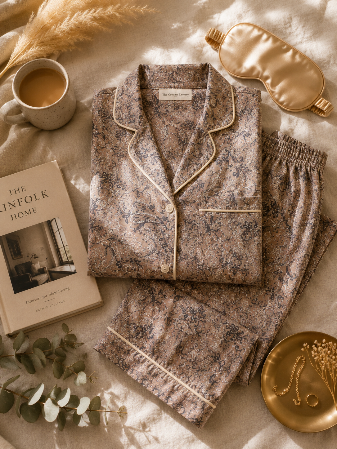 Luxury Lyocell Pajama Set | Classic Paisley Soft Sleepwear | Long & Short Lounge Set