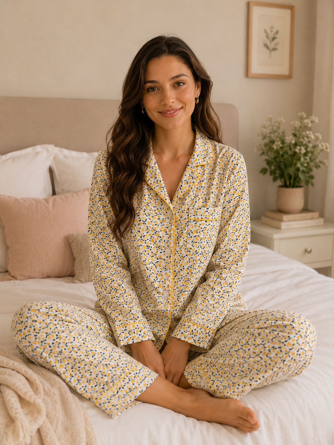 Women’s Floral Cotton Pajama Set | Lightweight Cotton Sleepwear | 6 Styles