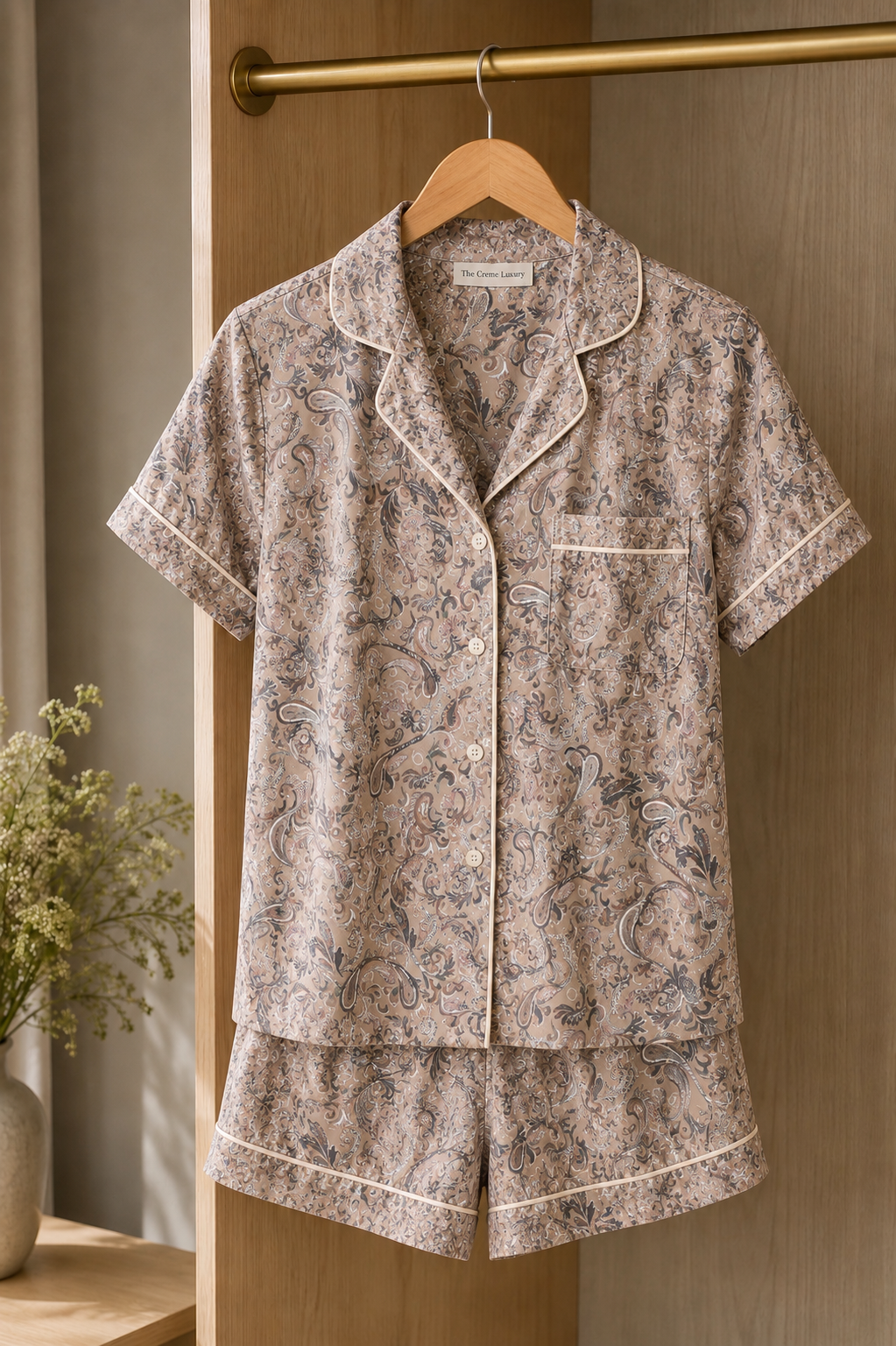Luxury Lyocell Pajama Set | Classic Paisley Soft Sleepwear | Long & Short Lounge Set