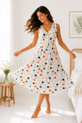 Confetti Print Lyocell Nightdress | Soft Breathable Sustainable Sleep Dress for Women