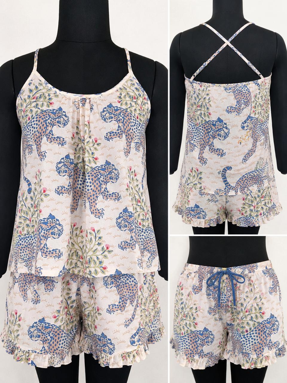 Luxury Lyocell Cami Shorts Set | Sustainable Women’s Sleepwear | Wide Strap & Ruffle Shorts Variants