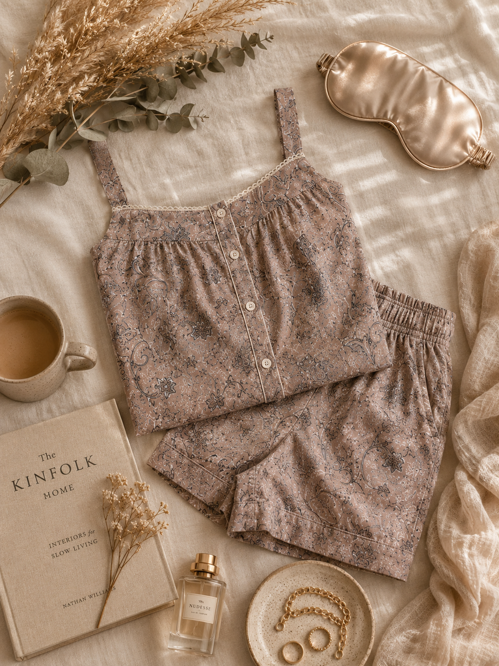 Luxury Paisley Lyocell Cami Shorts Set | Sustainable Soft Sleepwear & Lounge Set