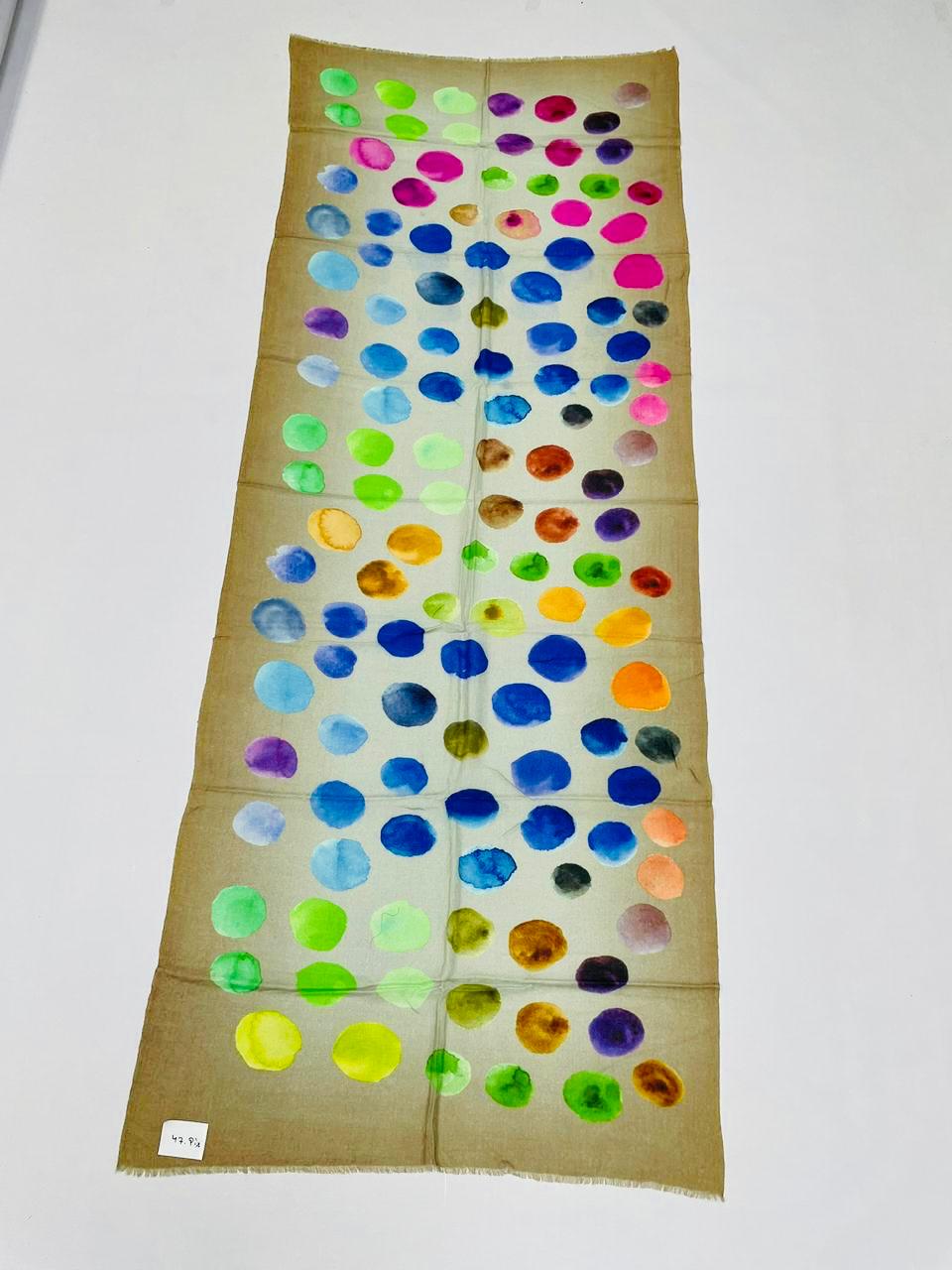 Watercolor Polka Dot Cotton Scarf | Oversized 100 × 200 cm Lightweight Wrap