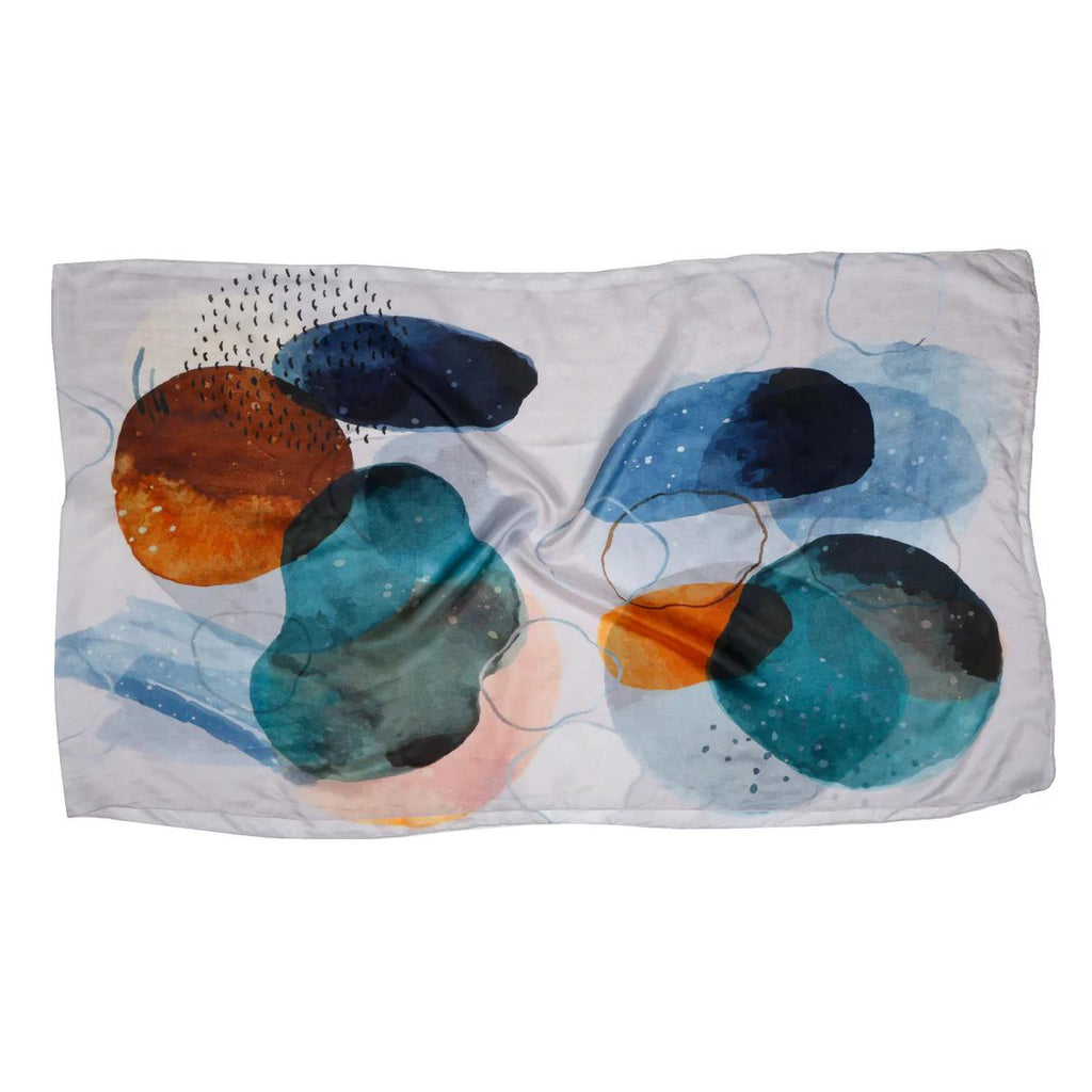Luxury Abstract Silk Scarf 70x180 cm | Modern Art Silk Wrap