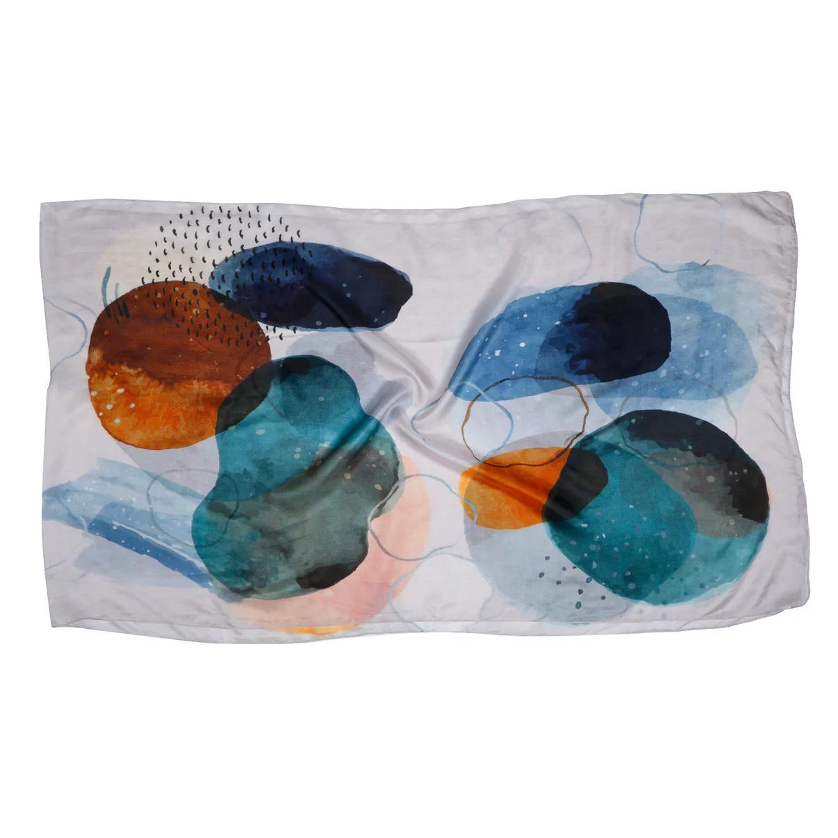 Luxury Abstract Silk Scarf 70x180 cm | Modern Art Silk Wrap