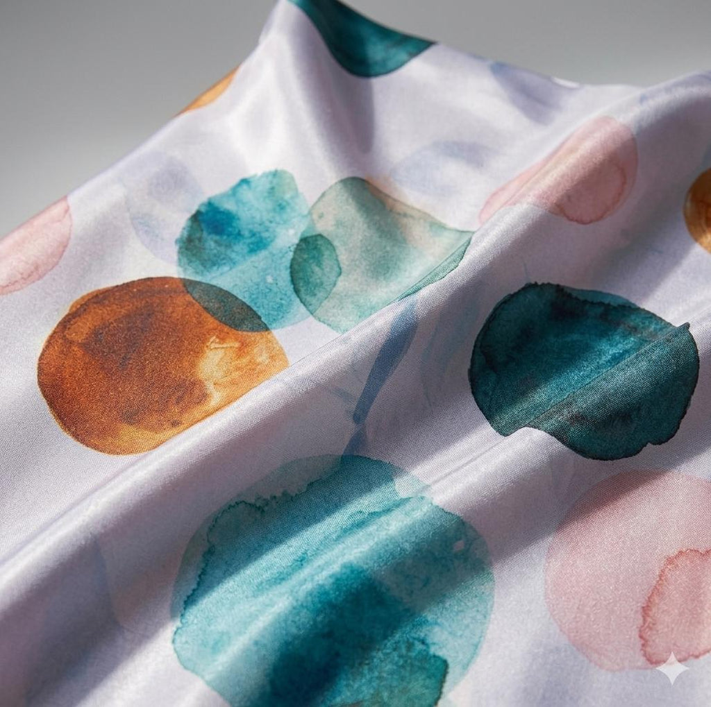 Luxury Abstract Silk Scarf 70x180 cm | Modern Art Silk Wrap