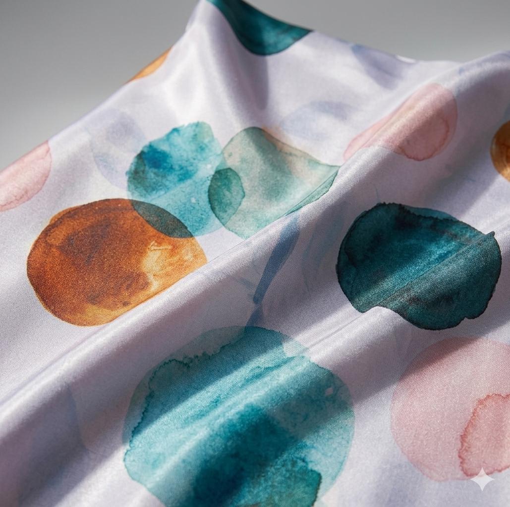 Luxury Abstract Silk Scarf 70x180 cm | Modern Art Silk Wrap