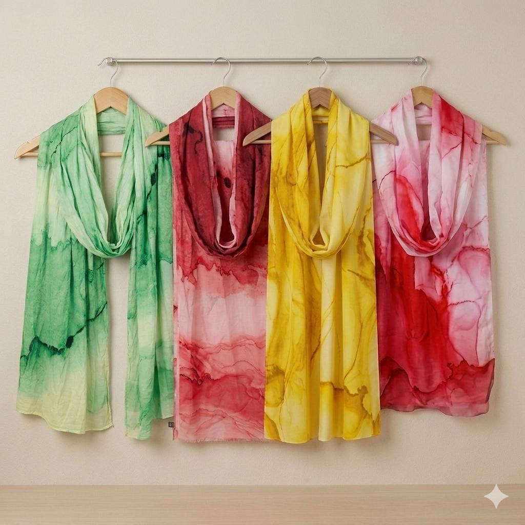 Premium Watercolor Cotton Scarf