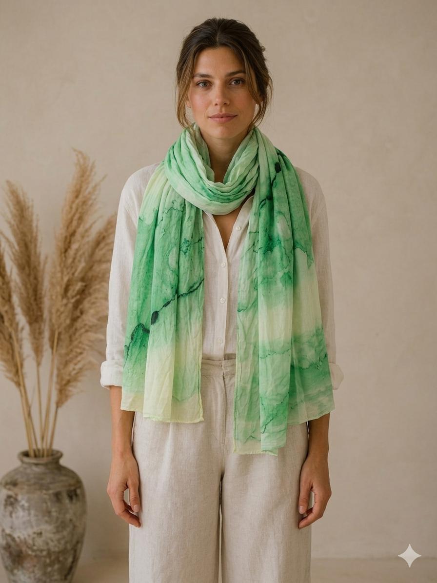 Premium Watercolor Cotton Scarf