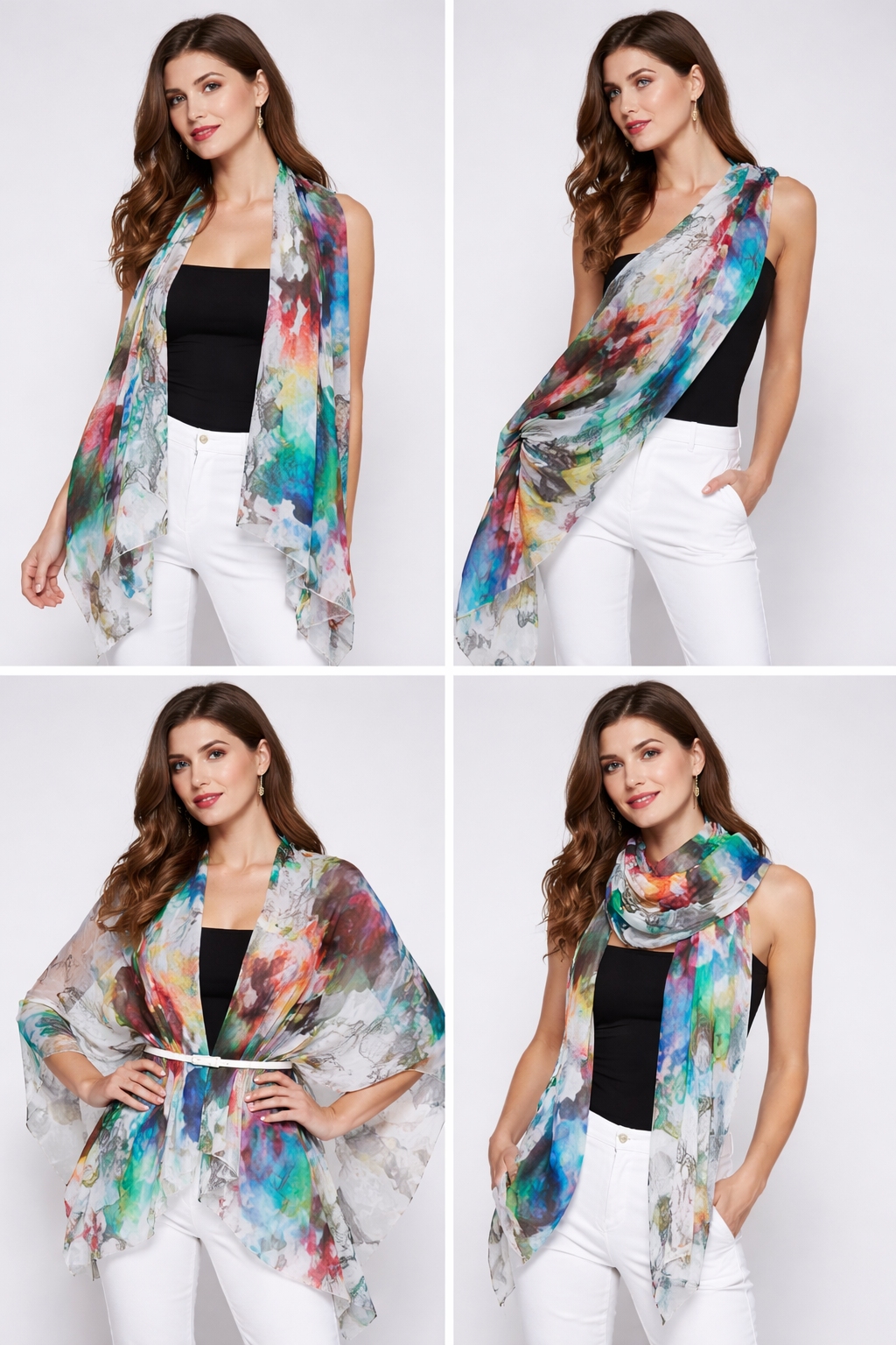 Premium Abstract Watercolor Cotton Scarf