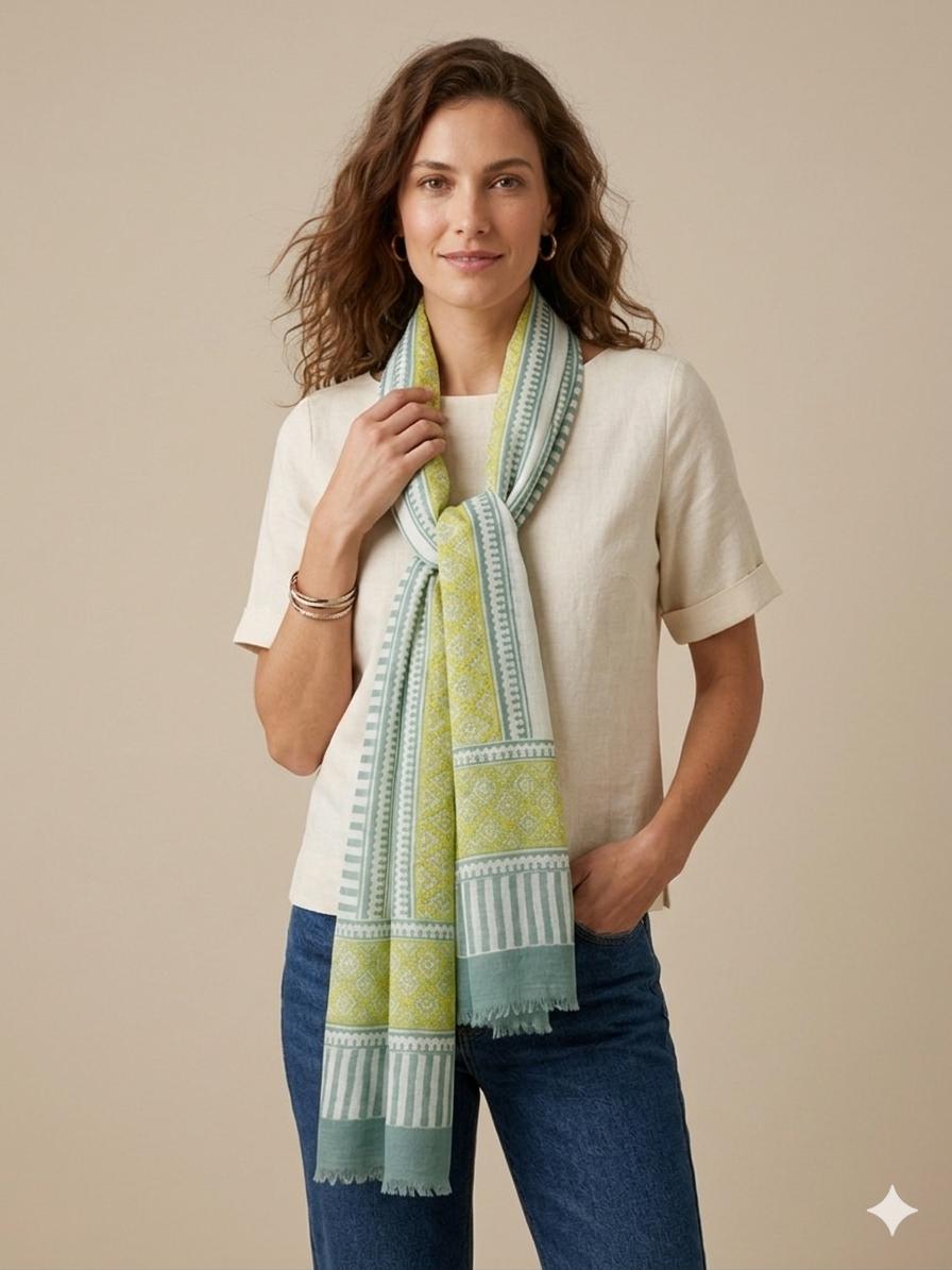 Organic Cotton Scarf 100 × 200 cm | Sustainable Lightweight Wrap | The Creame Luxury
