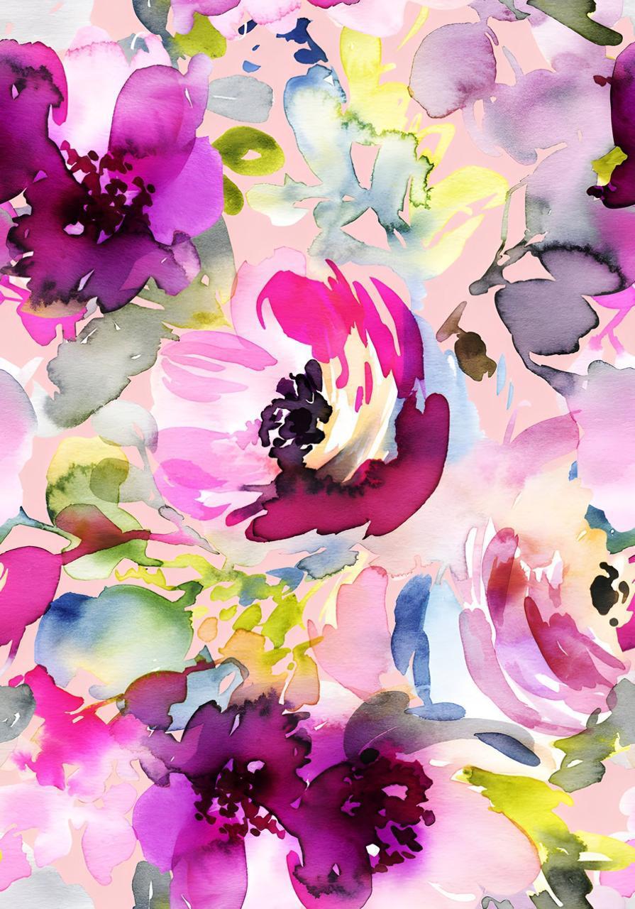 Luxury Peony Silk Scarf 90x90 cm | Pink Purple Floral Square Scarf