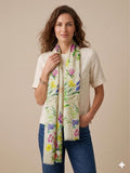 Wildflower Garden Cotton Scarf | 100 × 200 cm Botanical Floral Wrap