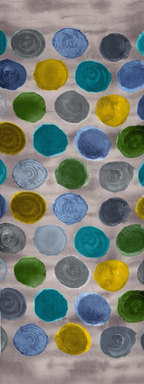 Watercolor Dot Cotton Scarf | Oversized 100 × 200 cm Wrap | Ocean Blue & Berry Plum