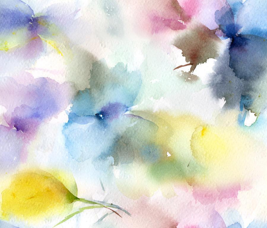 Luxury Pastel Watercolor Silk Scarf 90x90 cm | Women's Square Scarf