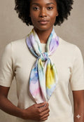 Luxury Pastel Watercolor Silk Scarf 90x90 cm | Women's Square Scarf