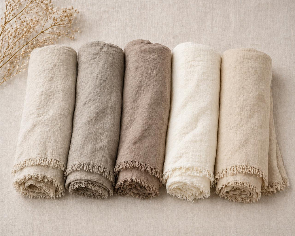 Neutral Linen Scarf Collection | 100% Linen Scarf | Natural Color Options