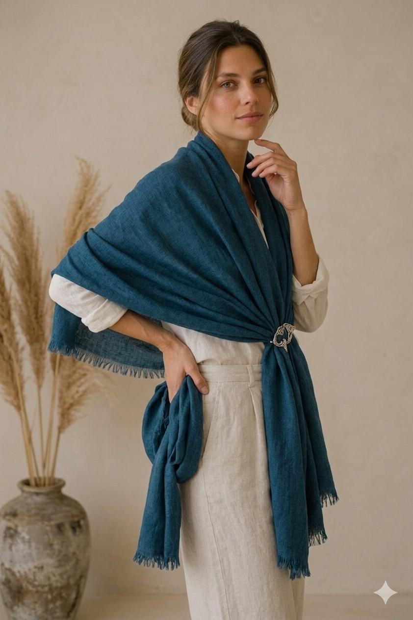 100% Linen Stole Collection | Lightweight Linen Scarves in Earth Tones