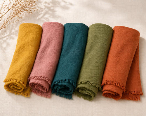 100% Linen Stole Collection | Lightweight Linen Scarves in Earth Tones