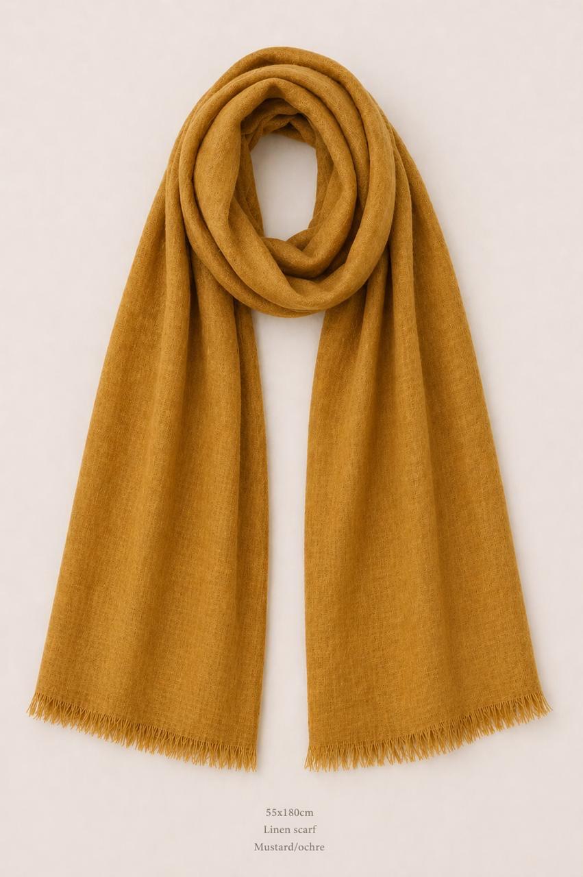 100% Linen Stole Collection | Lightweight Linen Scarves in Earth Tones