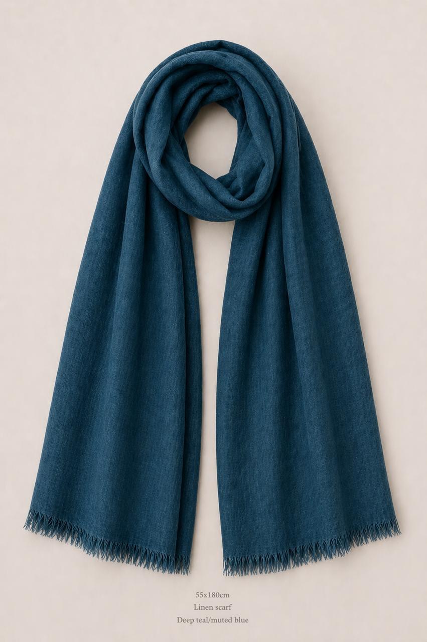 100% Linen Stole Collection | Lightweight Linen Scarves in Earth Tones