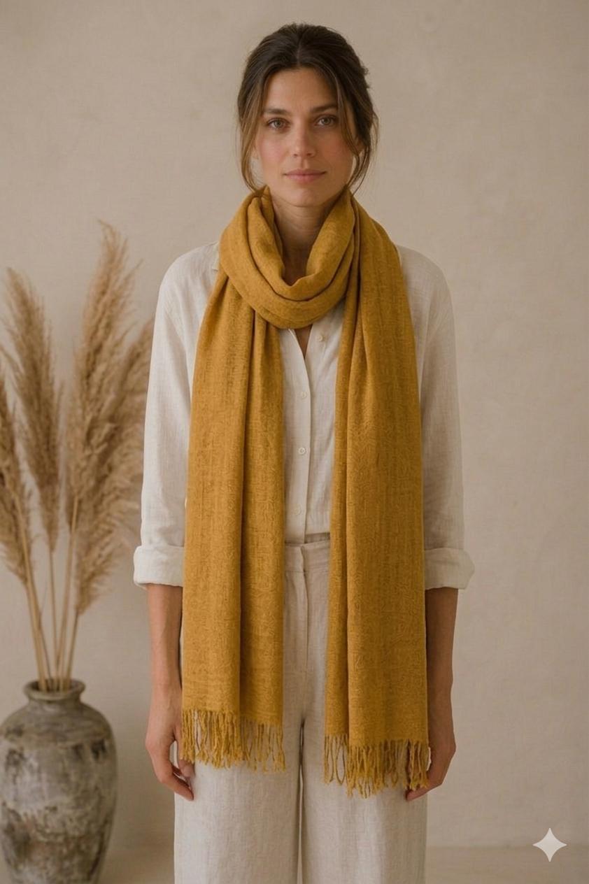 100% Linen Stole Collection | Lightweight Linen Scarves in Earth Tones