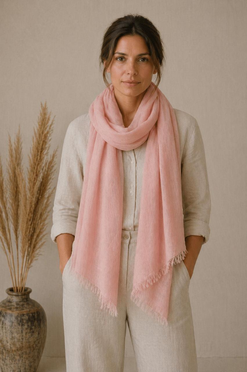 Soft Pastel Linen Stole Collection | 100% Linen Scarves | Lightweight Luxury Wraps