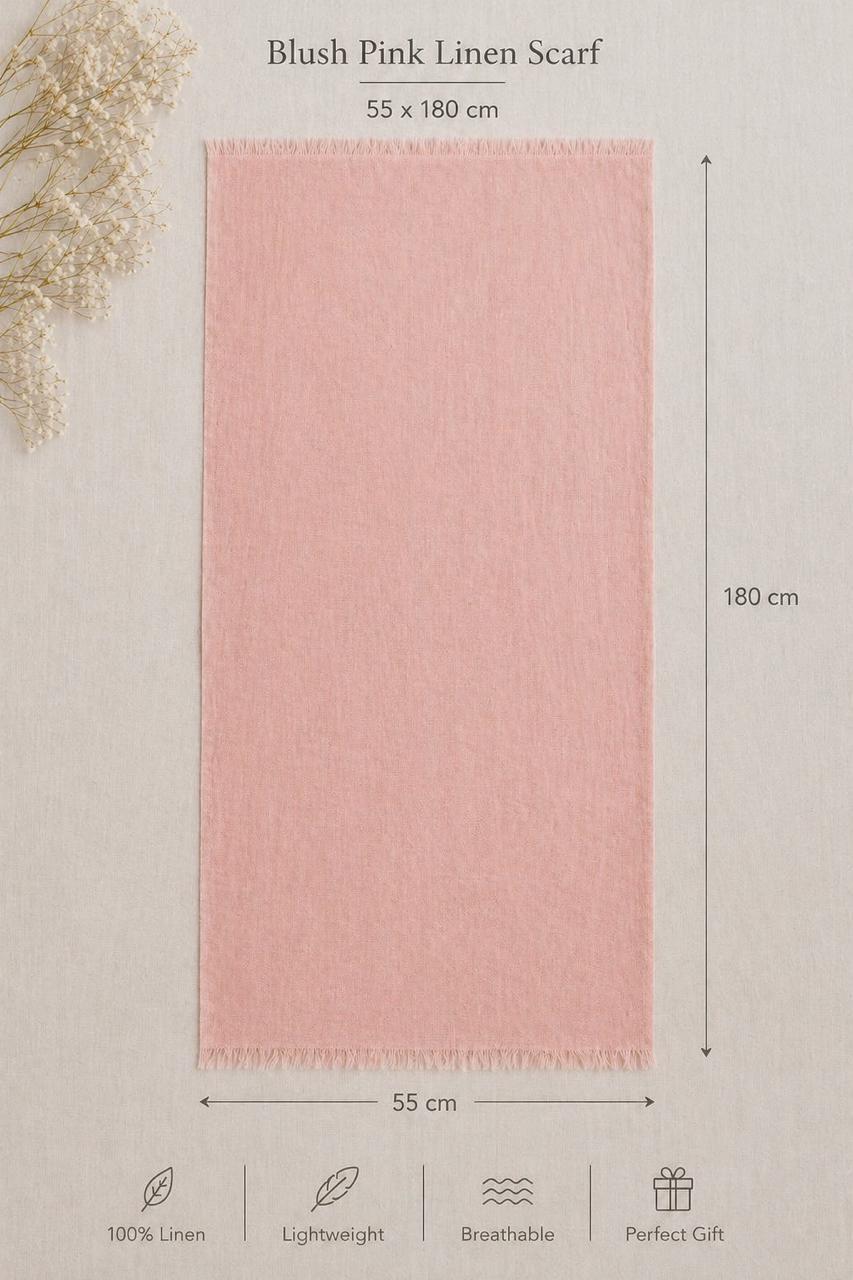 Soft Pastel Linen Stole Collection | 100% Linen Scarves | Lightweight Luxury Wraps