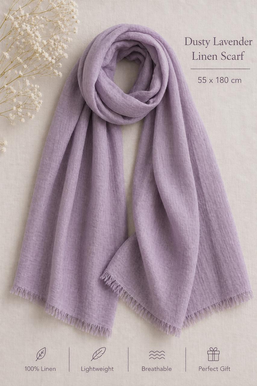 Soft Pastel Linen Stole Collection | 100% Linen Scarves | Lightweight Luxury Wraps