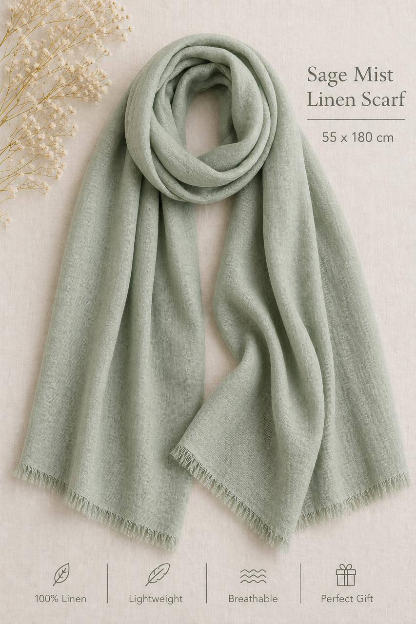 Soft Pastel Linen Stole Collection | 100% Linen Scarves | Lightweight Luxury Wraps