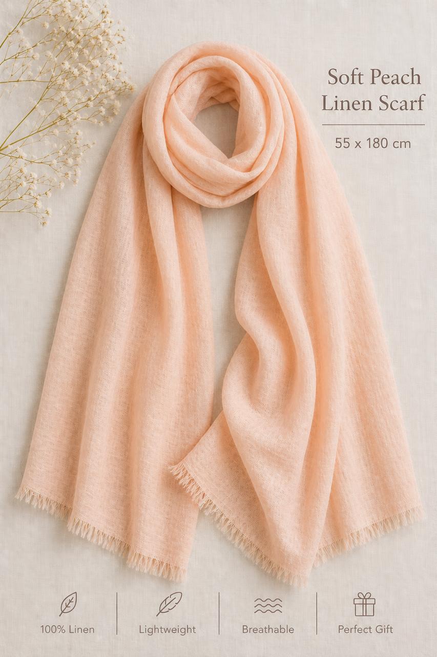 Soft Pastel Linen Stole Collection | 100% Linen Scarves | Lightweight Luxury Wraps