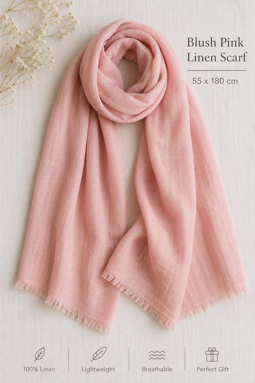Soft Pastel Linen Stole Collection | 100% Linen Scarves | Lightweight Luxury Wraps
