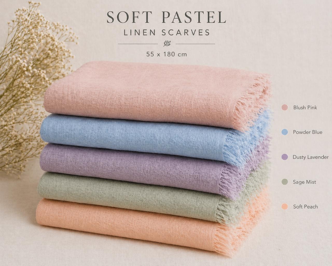 Soft Pastel Linen Stole Collection | 100% Linen Scarves | Lightweight Luxury Wraps