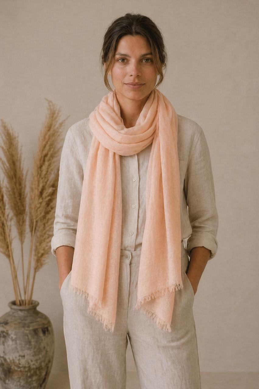 Soft Pastel Linen Stole Collection | 100% Linen Scarves | Lightweight Luxury Wraps