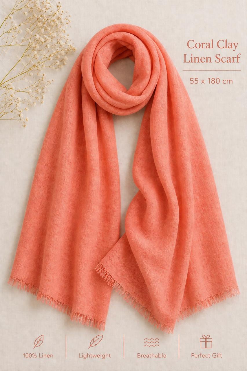Summer Breeze Linen Stole Collection | 100% Linen Scarves | Lightweight Summer Wraps