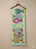 Colorful Fish Print Cotton Scarf 100 x 200 cm | Lightweight Artistic Wrap