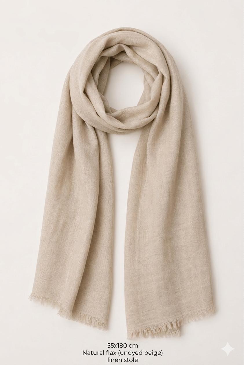 Neutral Linen Scarf Collection | 100% Linen Scarf | Natural Color Options