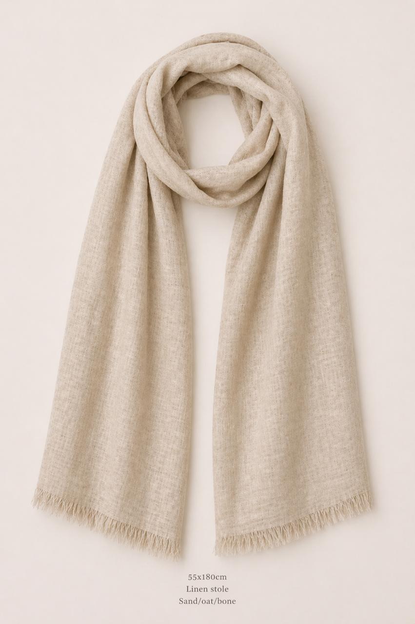 Neutral Linen Scarf Collection | 100% Linen Scarf | Natural Color Options