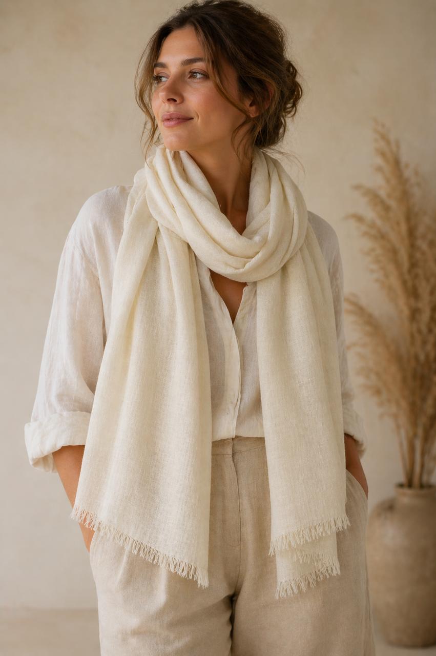 Neutral Linen Scarf Collection | 100% Linen Scarf | Natural Color Options