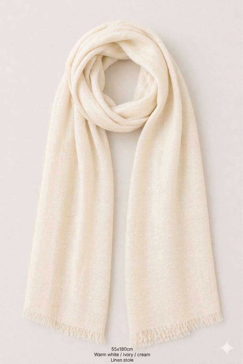 Neutral Linen Scarf Collection | 100% Linen Scarf | Natural Color Options