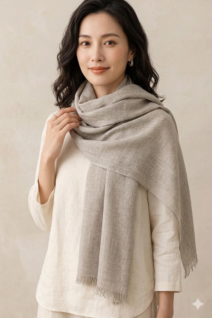 Neutral Linen Scarf Collection | 100% Linen Scarf | Natural Color Options