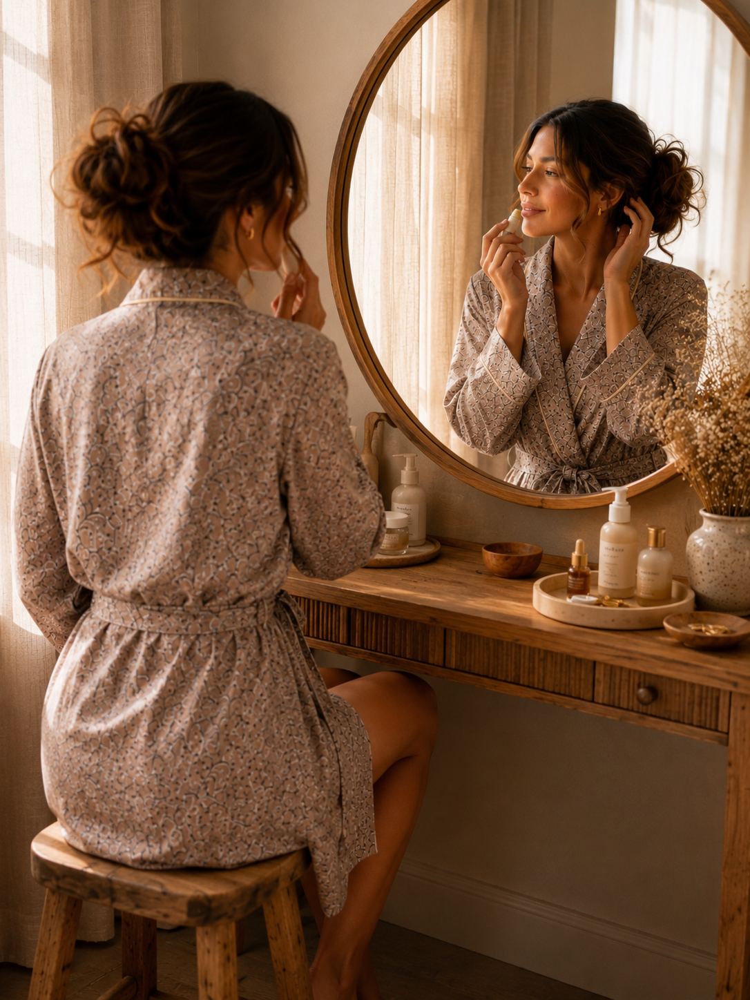 Paisley Lyocell Robe | Luxury Soft Sustainable Dressing Gown – Short & Long Length